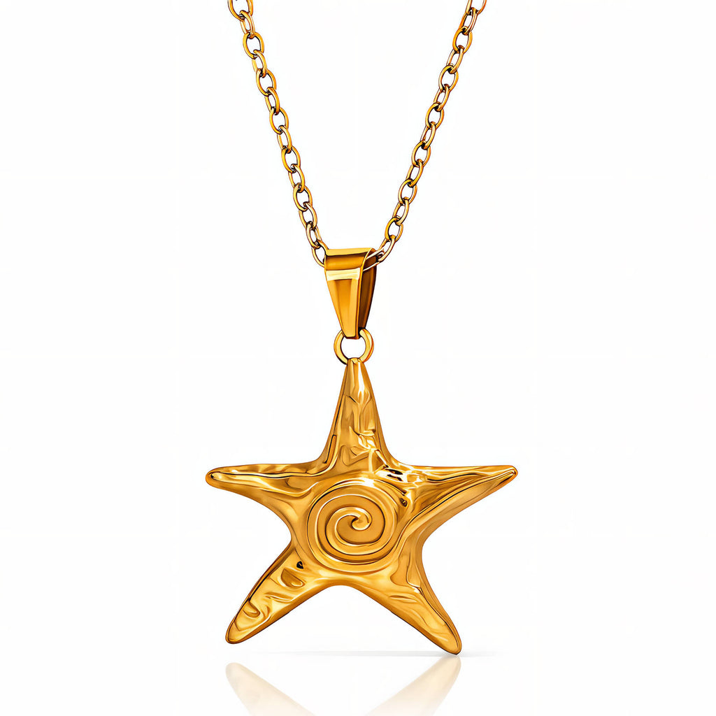 Minimalist Gold Starfish Necklace | Waterproof, Hypoallergenic