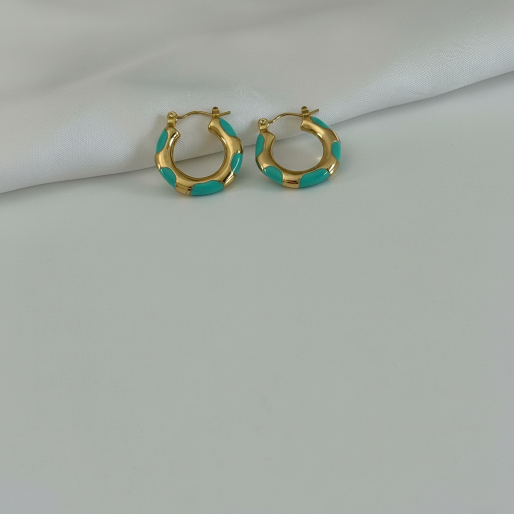Minimalist Enamel Hoop Earrings | Waterproof Hypoallergenic Jewelry