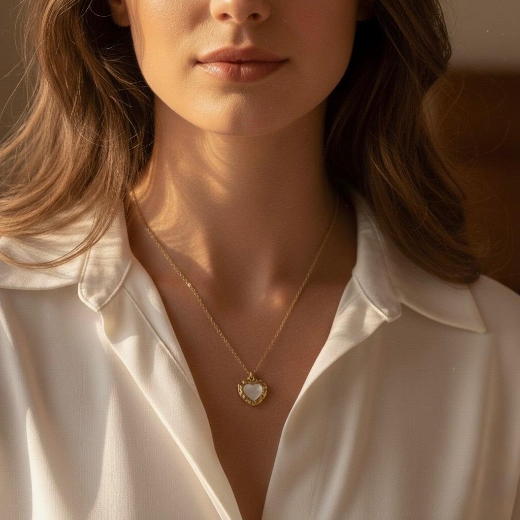 Dainty Gold Heart Necklace | Hypoallergenic Minimalist Jewelry