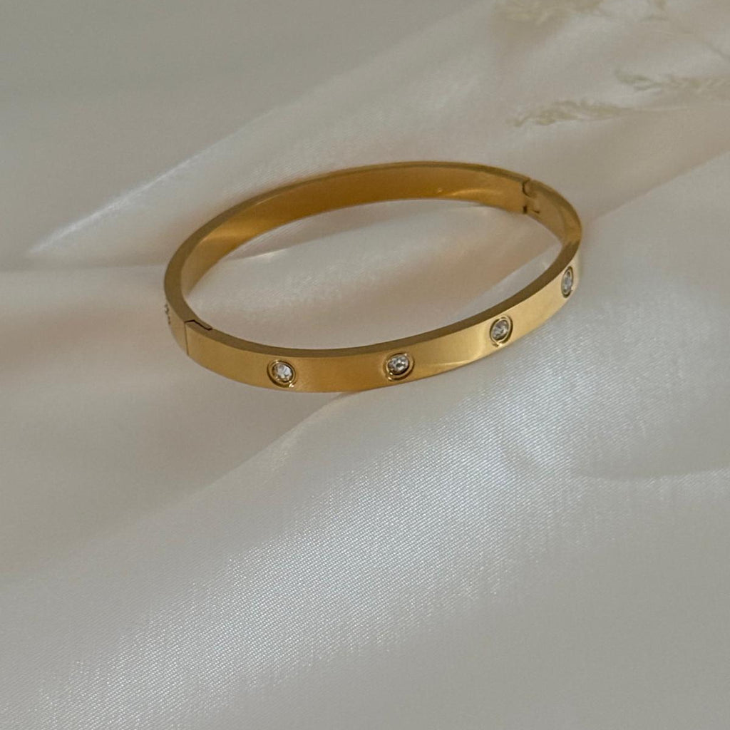 Dainty Gold Bangle Bracelet | Minimalist Stainless Steel Everyday