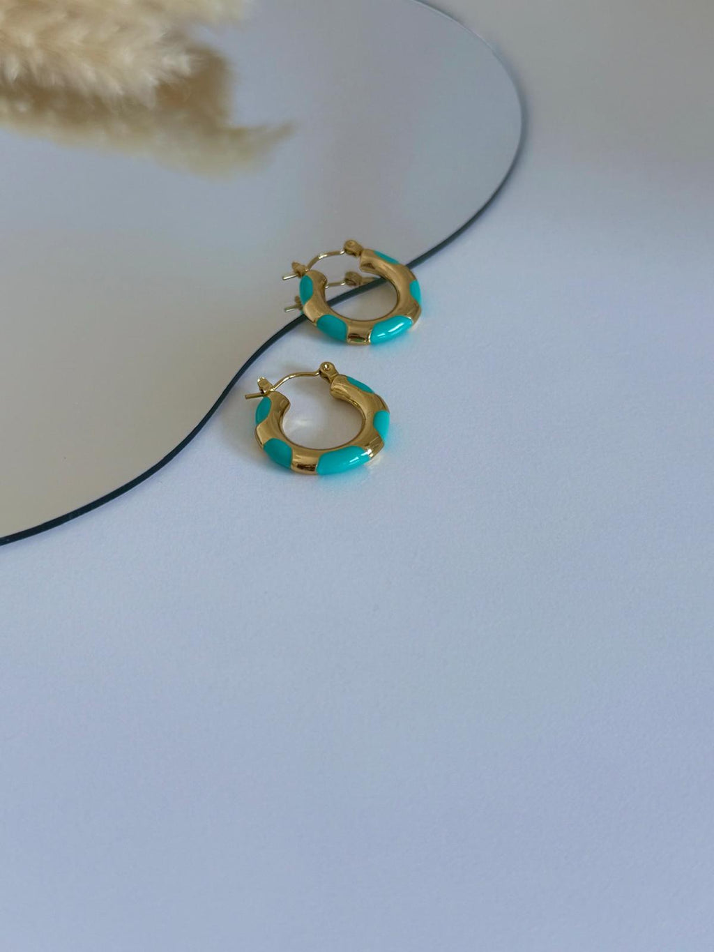 Minimalist Enamel Hoop Earrings | Waterproof Hypoallergenic Jewelry