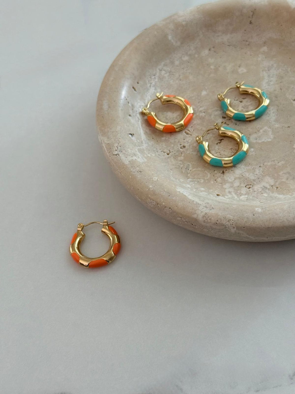 Minimalist Enamel Hoop Earrings | Waterproof Hypoallergenic Jewelry