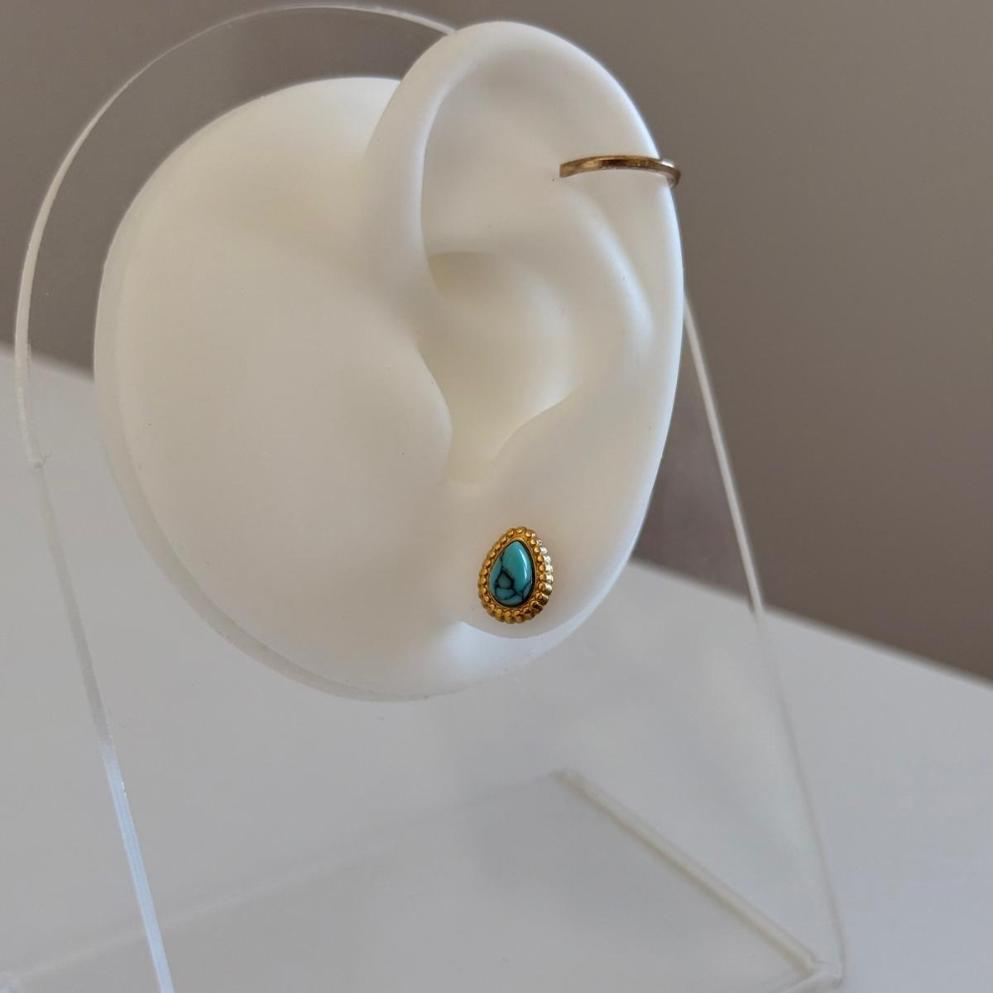 Minimalist Teardrop Hoop Earrings | Gold Waterproof Jewelry