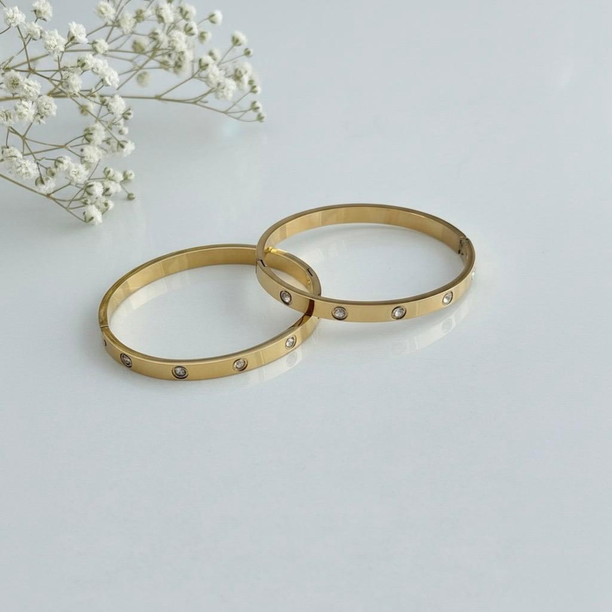 Dainty Minimalist Gold Bangle Bracelet | Stainless Steel Everyday