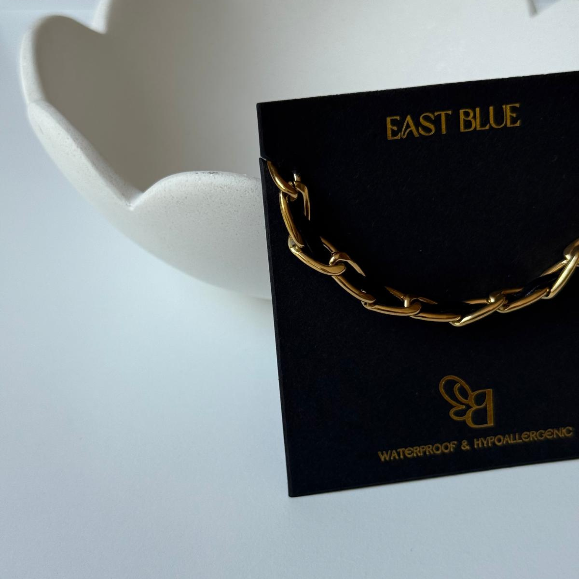 Minimalist Gold Black Link Bracelet | Waterproof Jewelry