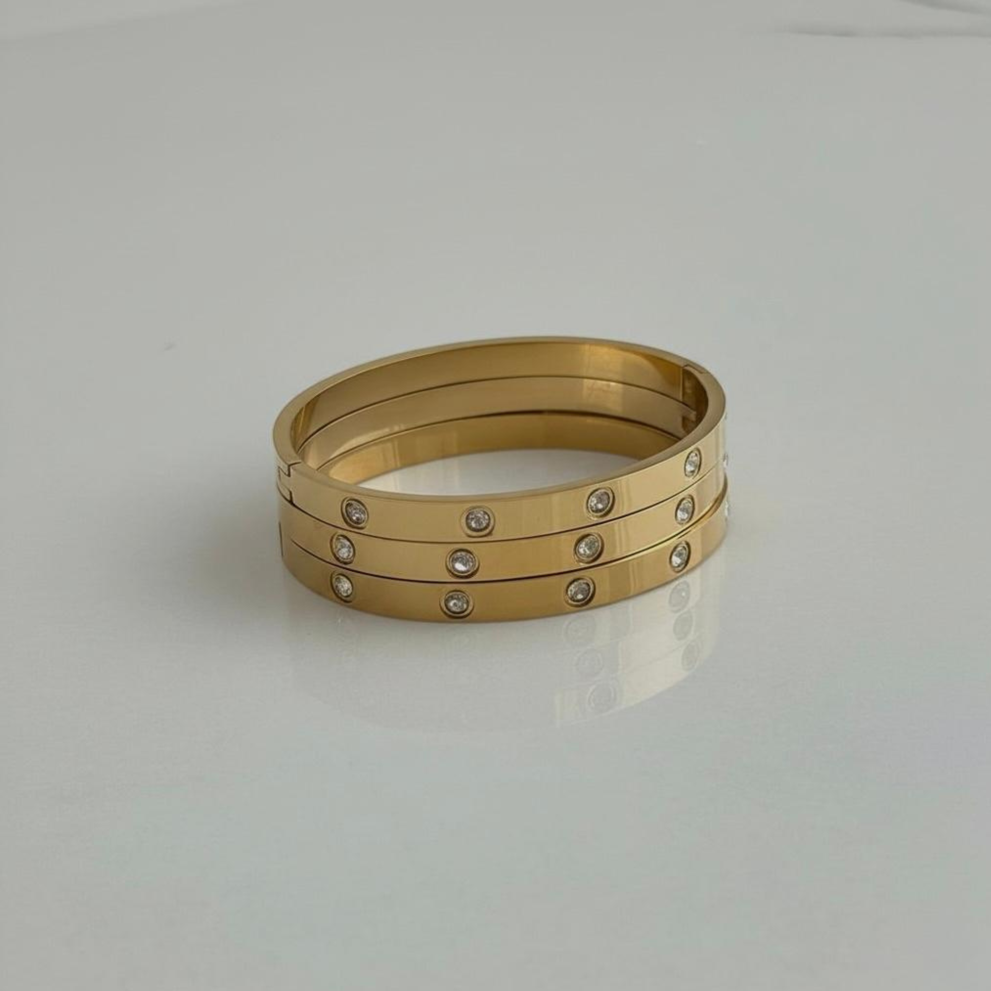 Dainty Minimalist Gold Bangle Bracelet | Stainless Steel Everyday