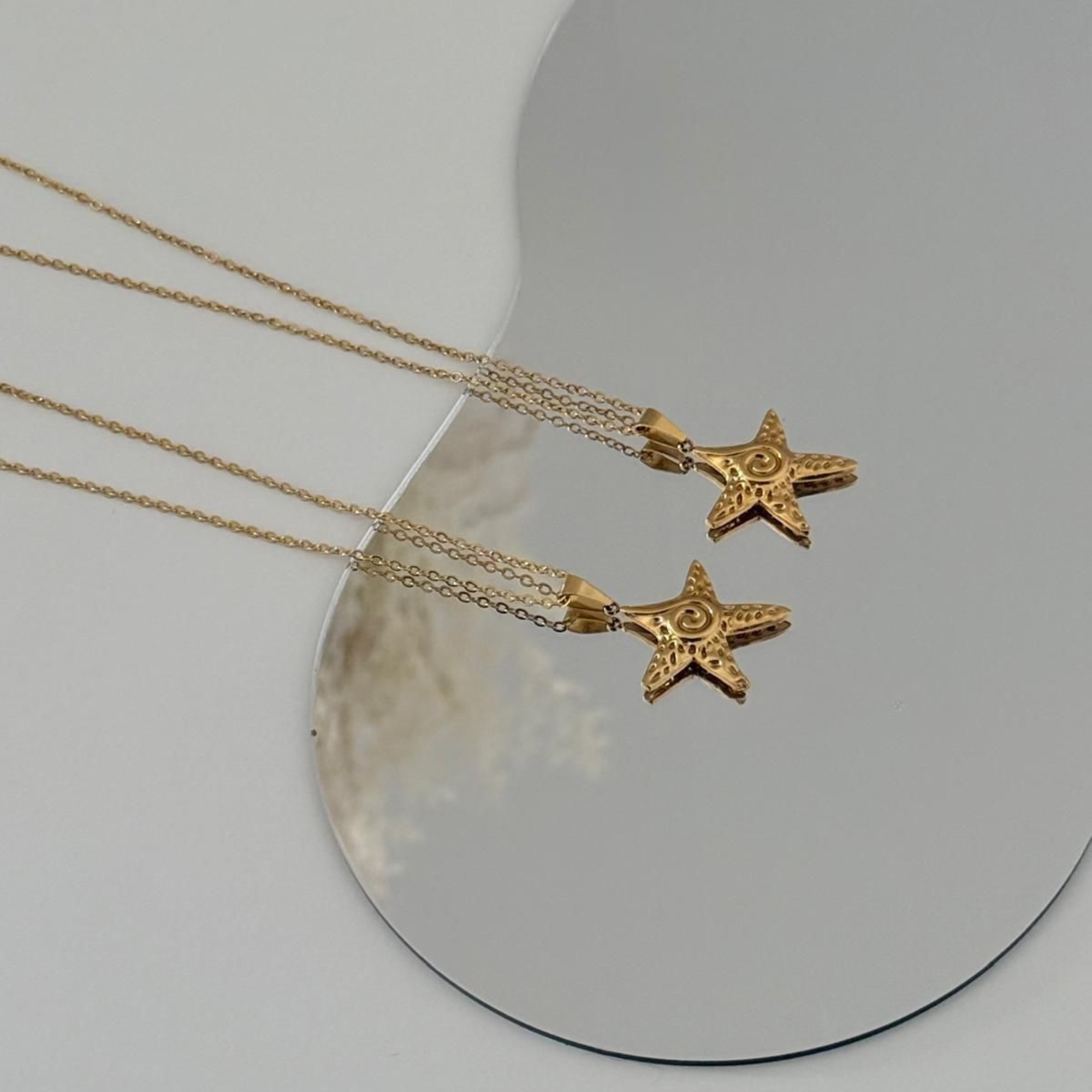Minimalist Gold Starfish Necklace | Waterproof, Hypoallergenic