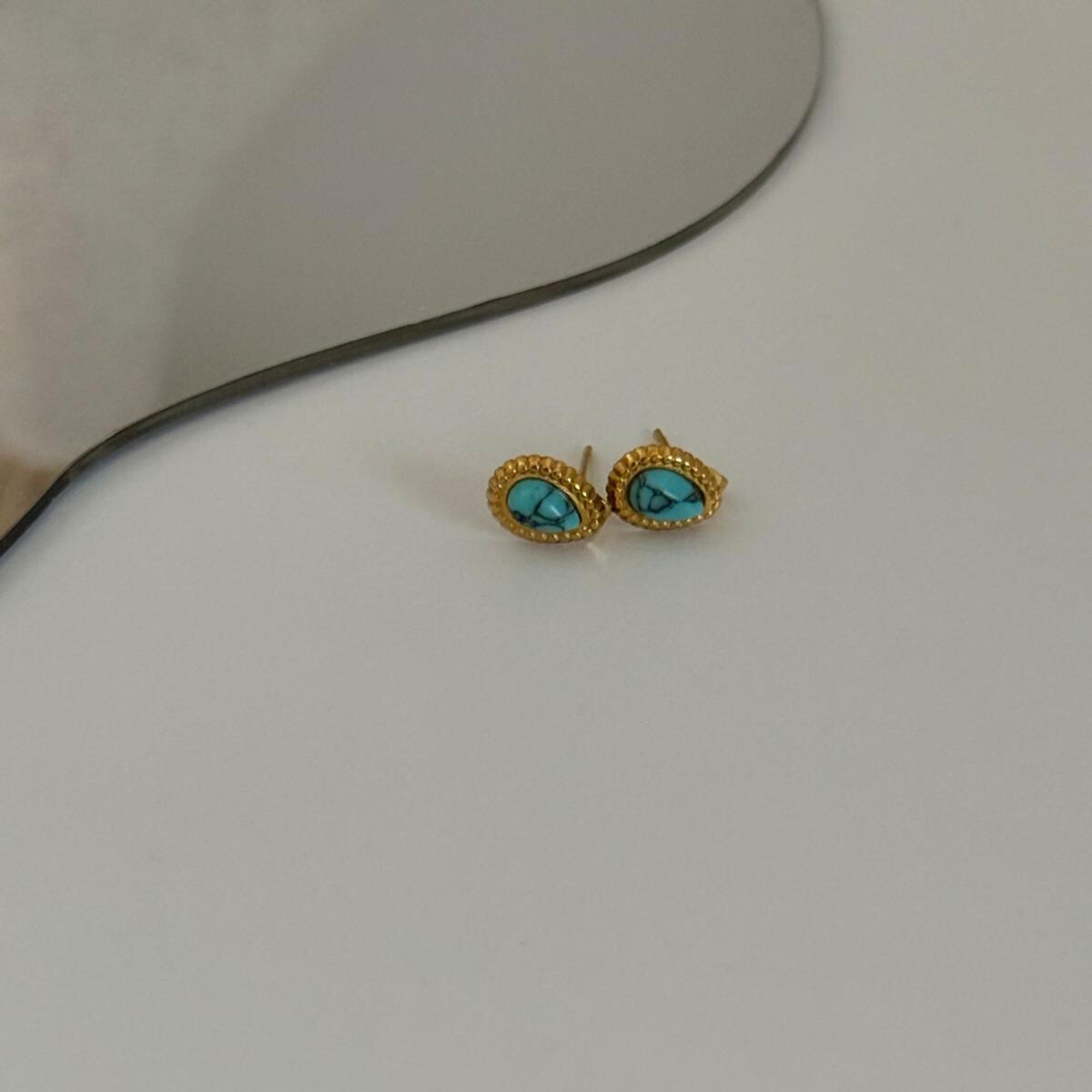 Minimalist Teardrop Hoop Earrings | Gold Waterproof Jewelry